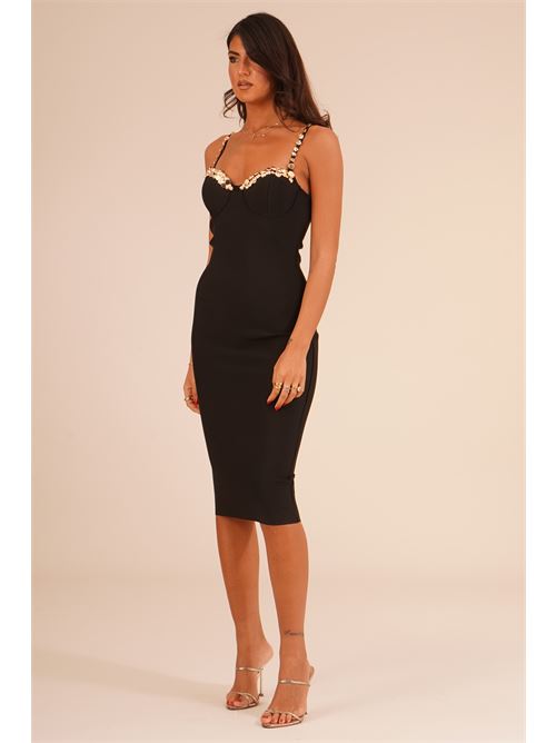 Abito in guaina elastica twins fantasy | T5038BLACK